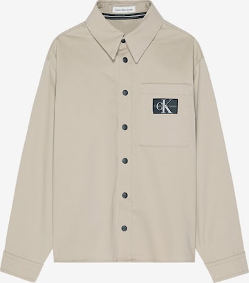 Calvin Klein Jeans Regular fit Button Up Shirt in Beige: front