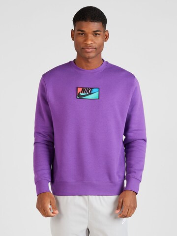 Sweat-shirt 'CLUB+' Nike Sportswear en violet : devant