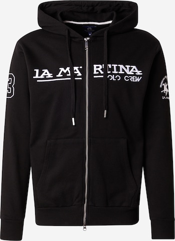 La Martina Sweatjacke in Schwarz: Vorderseite