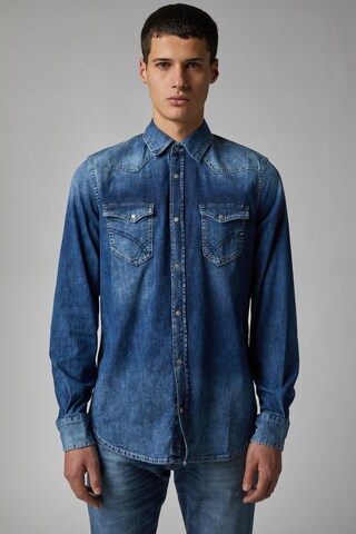 GAS Jeans Regular fit Button Up Shirt 'Kant X' in Blue: front