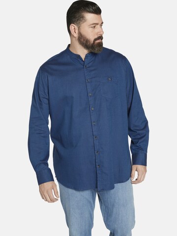 Charles Colby Comfort fit Overhemd ' Earl Alec ' in Blauw: voorkant