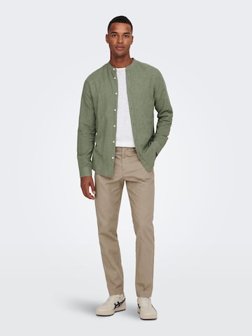 Only & Sons Slim fit Overhemd 'Caiden' in Groen