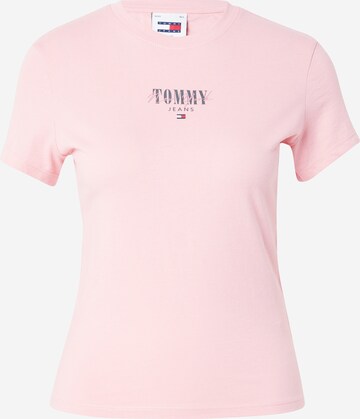 Tommy Jeans Curve Μπλουζάκι 'Essential' σε ροζ: μπροστά