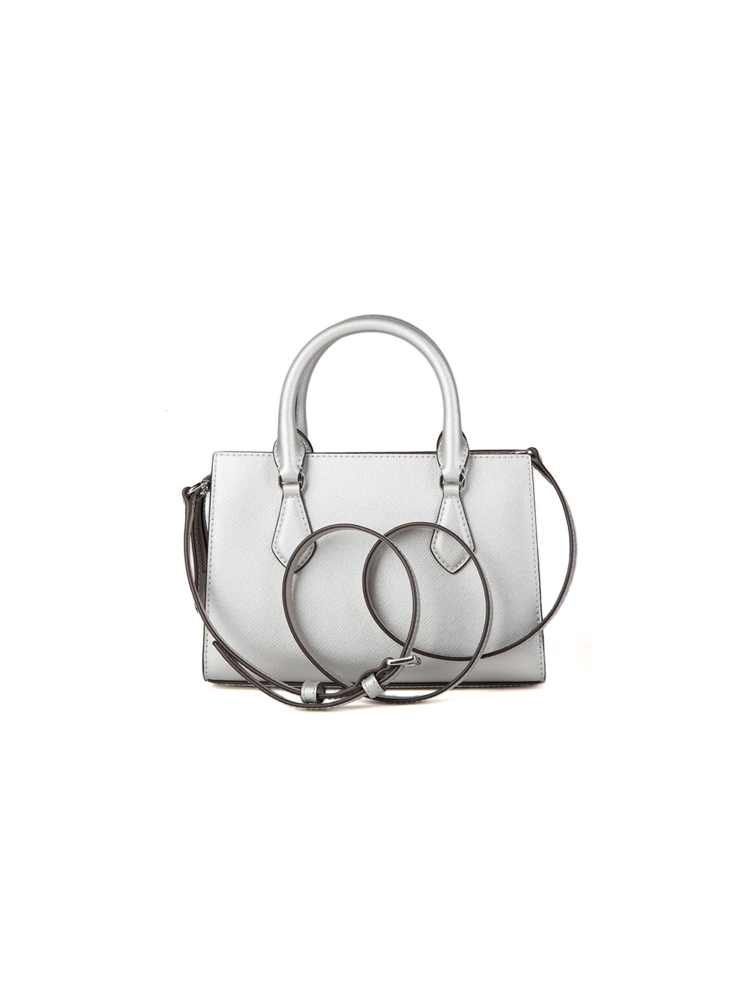Borsa a mano 'Sheila Small Center-Zip Satchel' di Michael Kors in argento