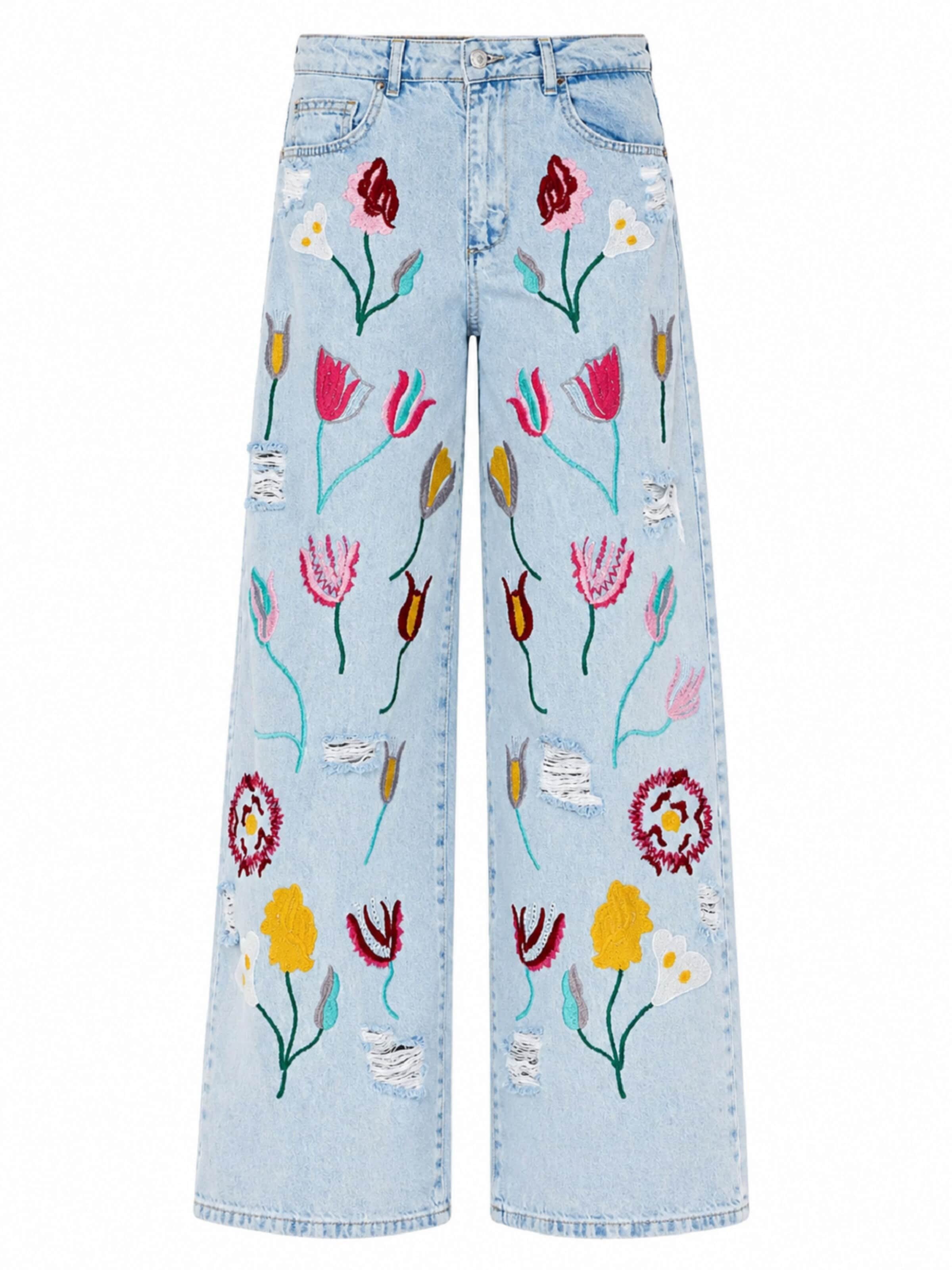 IT'S BASIC Wide leg Jeans 'PALAZZO MID RISE JEANS' in Blauw: voorkant