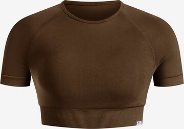 Smilodox Crop Shirt ' Elna ' in Braun: Vorderseite