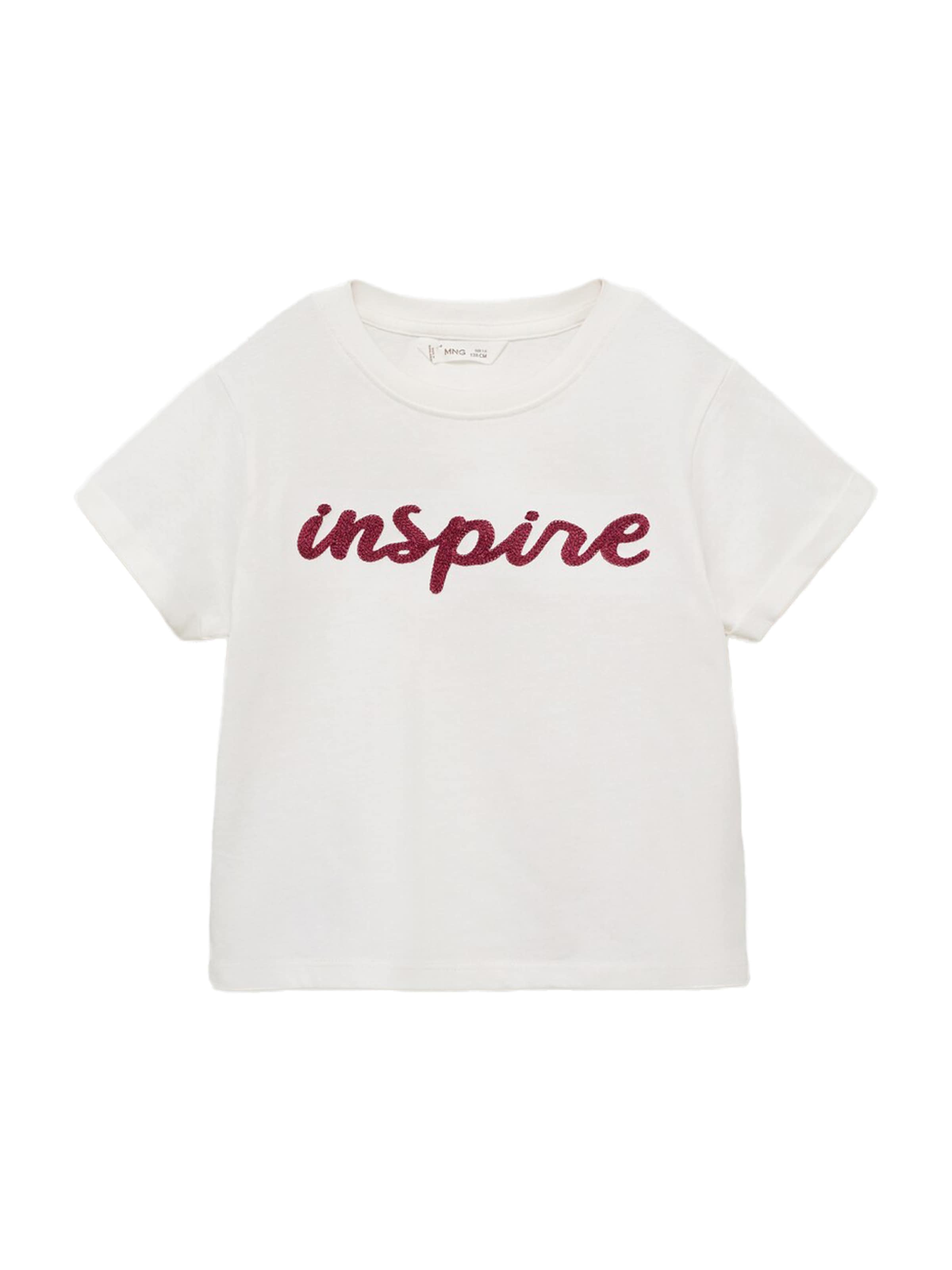 MANGO KIDS T-shirt 'INSPIRE' i vit: framsida