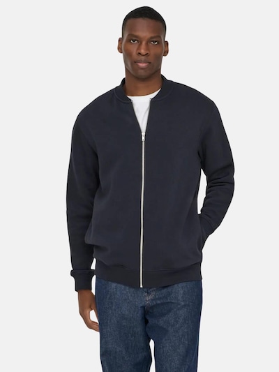Only & Sons Sweatshirt 'ONSCERES REG ZIP BOMBER JCK FELPA' in schwarz, Produktansicht