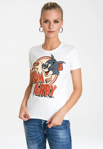 LOGOSHIRT Shirt 'Tom & Jerry-Logo' in White: front