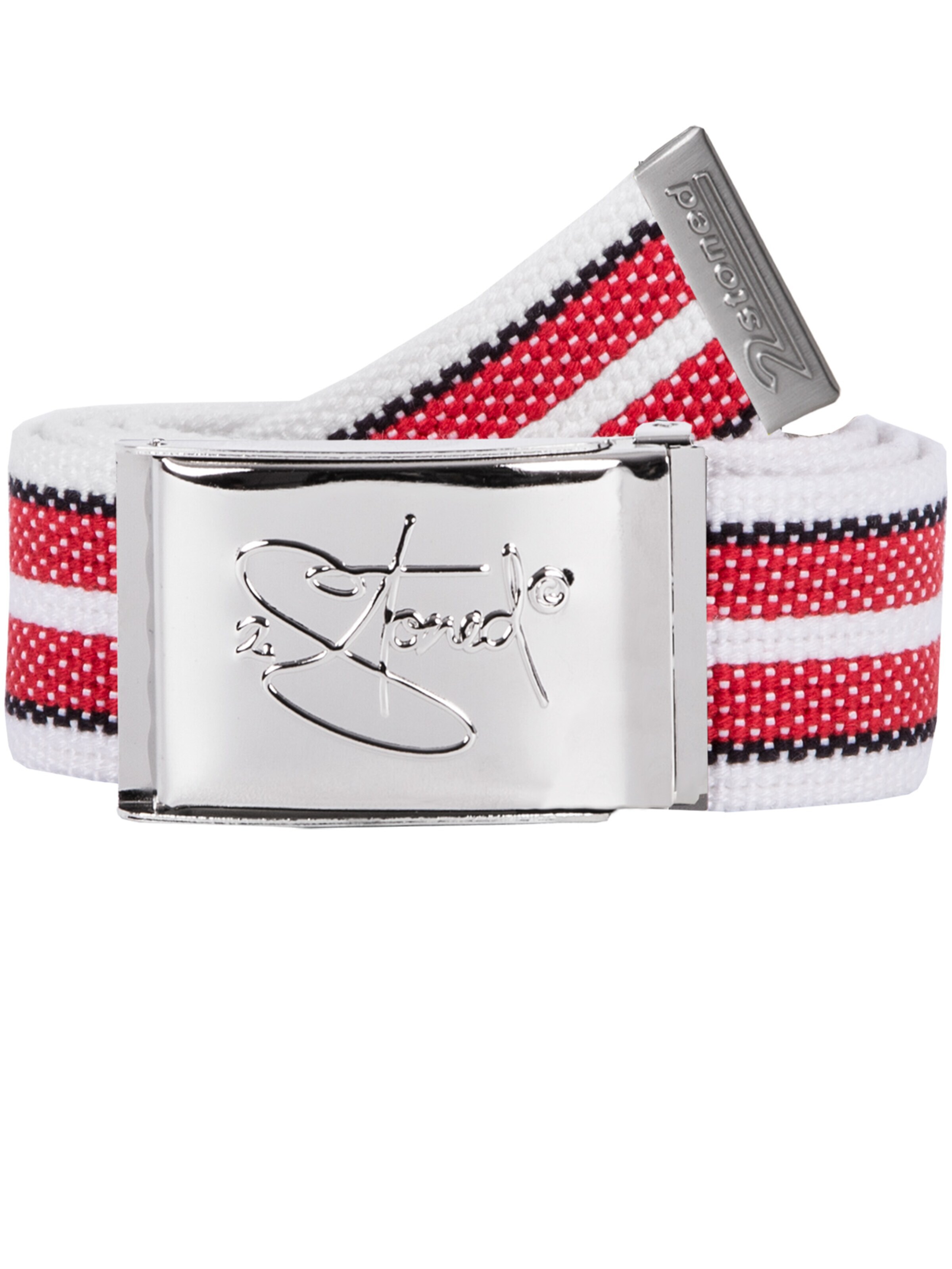 2Stoned Belt 'Classic Chrom Bottle-Opener' in Red: front