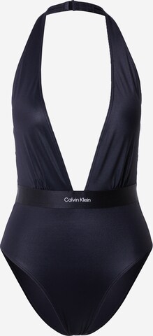 Calvin Klein Swimwear Triangle Swimsuit in Black: front