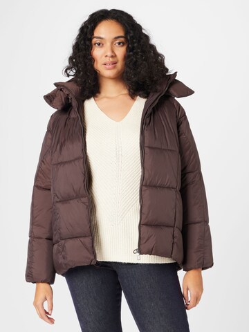 ONLY Curve Winter jacket 'MOON' in Brown: front