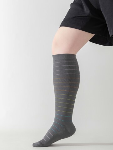 Millo Knee High Socks 'Wide Comfort' in Grey