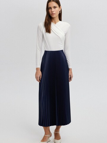 Touché Privé Nederdel 'Pleated Skirt' i blå