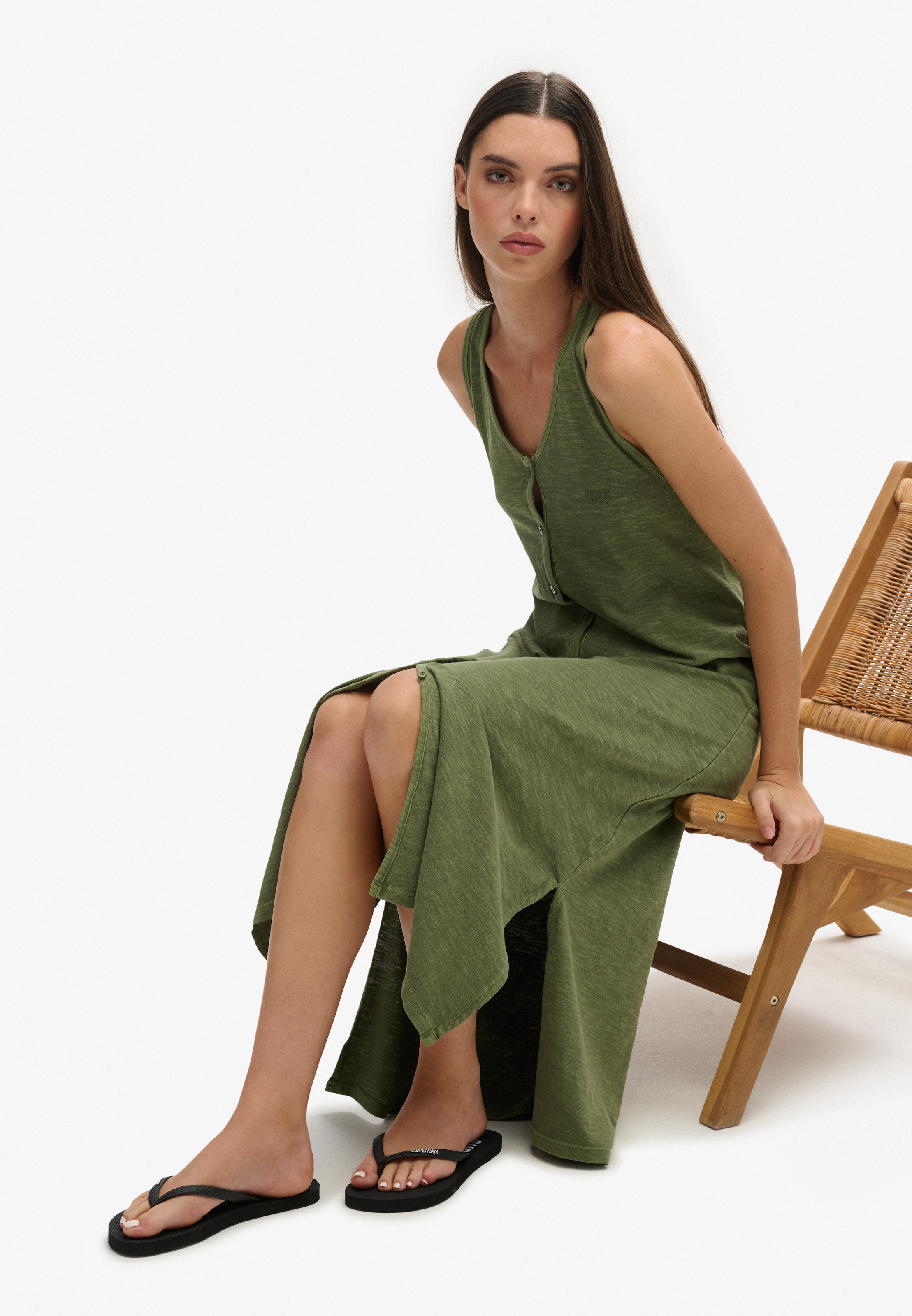 Superdry T-Bar Sandals in Black