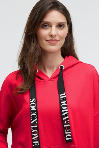 Soccx Oversized Hoodie mit Logo Print in Rot