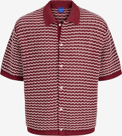 JACK & JONES Neuletakki 'JORDia' värissä viininpunainen / valkoinen, Tuotenäkymä