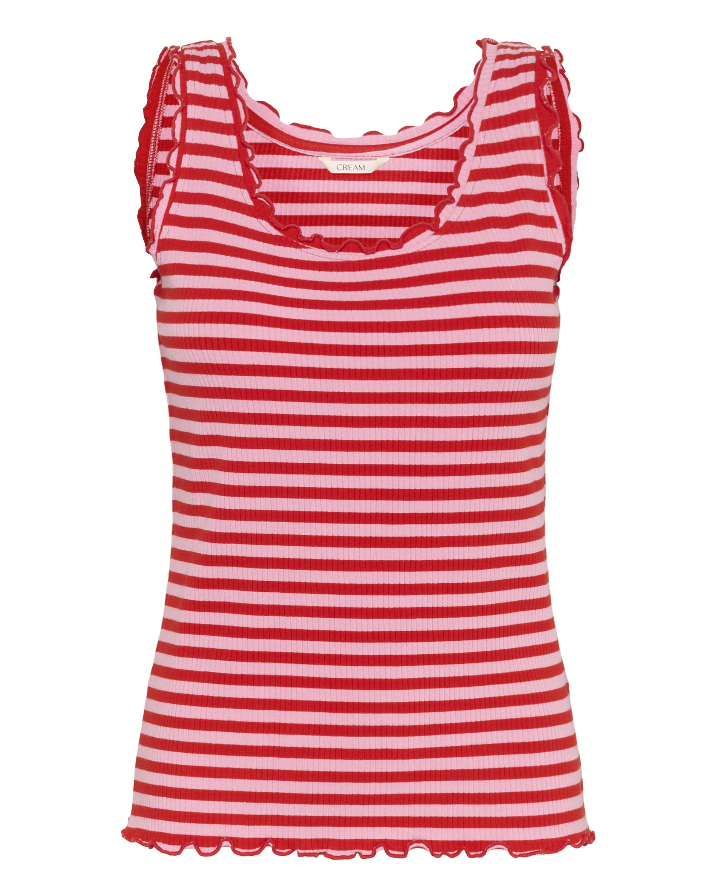 Cream Top 'Ribba' in Pink: front