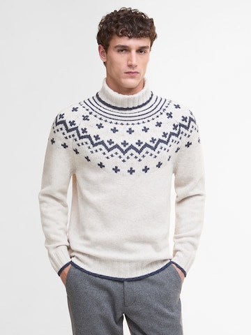 Barbour Trui 'Hewton' in Wit: voorkant