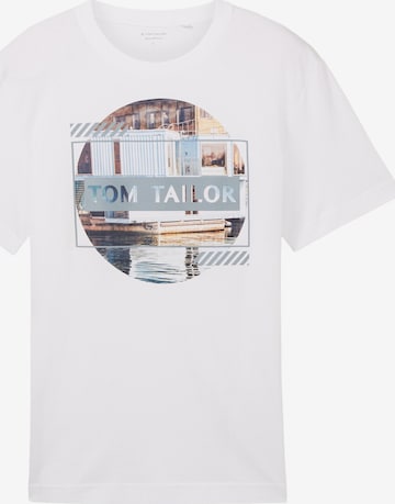 T-Shirt TOM TAILOR en blanc : devant