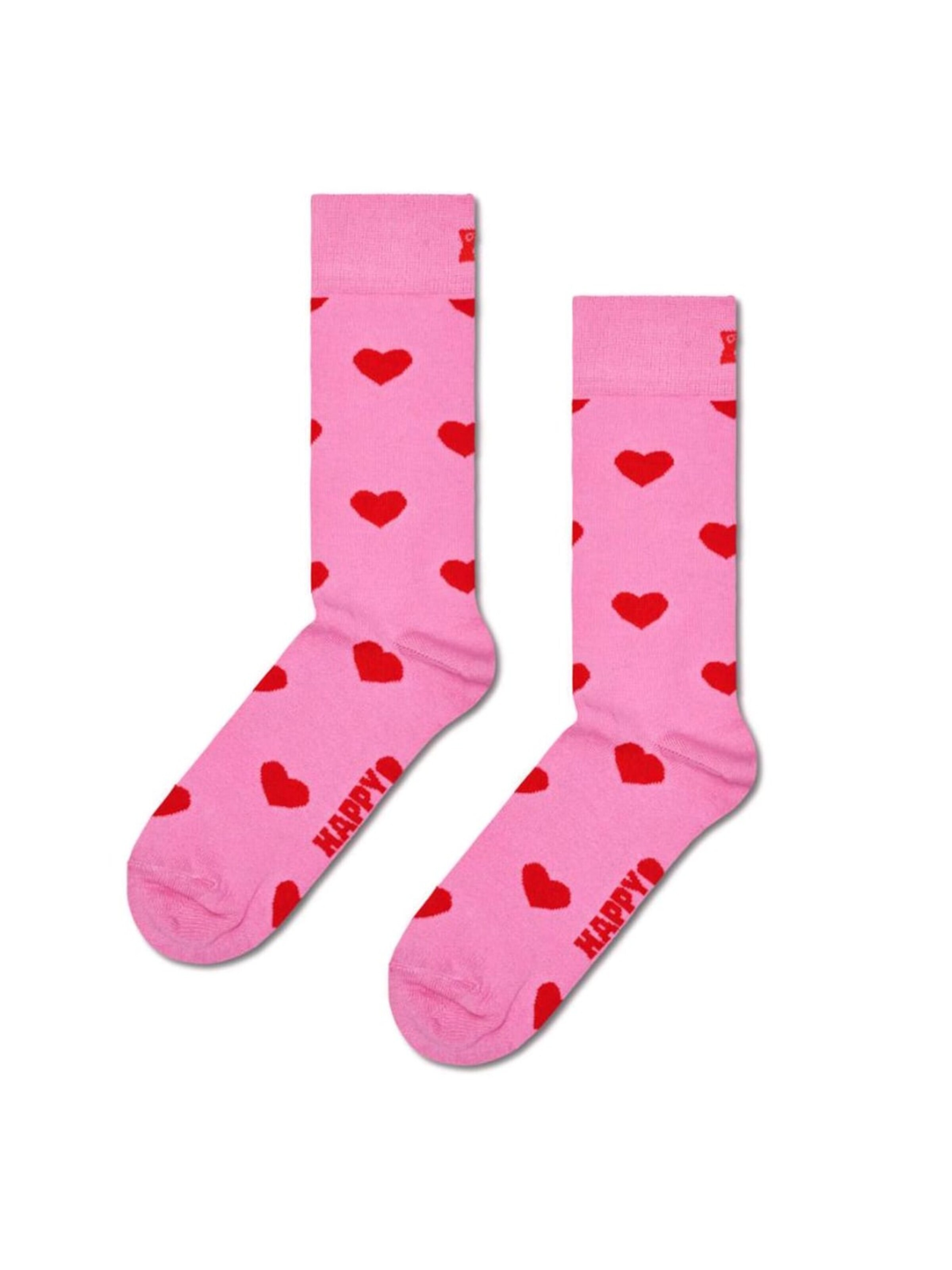 Happy Socks Chaussettes 'Heart' en 36-40 en rose, Vue avec produit