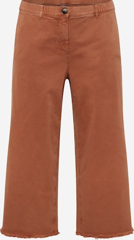 SAMOON Wide leg Jeans in Bruin: voorkant