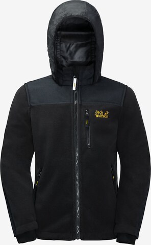 JACK WOLFSKIN Athletic Fleece Jacket 'Blizzard' in Black