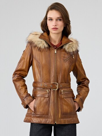 Derimod Between-season jacket 'Donatella' in Brown: front