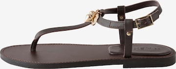 Next T-Bar Sandals in Brown: front