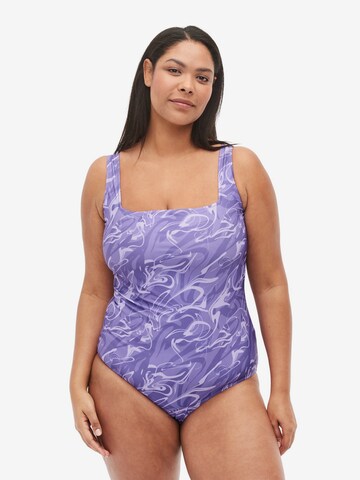 Swim by Zizzi Swimsuit 'SMIA' in Purple: front