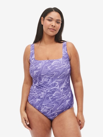 Maillot de bain 'SMIA' Swim by Zizzi en violet : devant