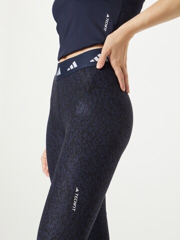 Skinny Pantaloni sport 'Techfit Pixeled Camo' de la ADIDAS PERFORMANCE pe albastru