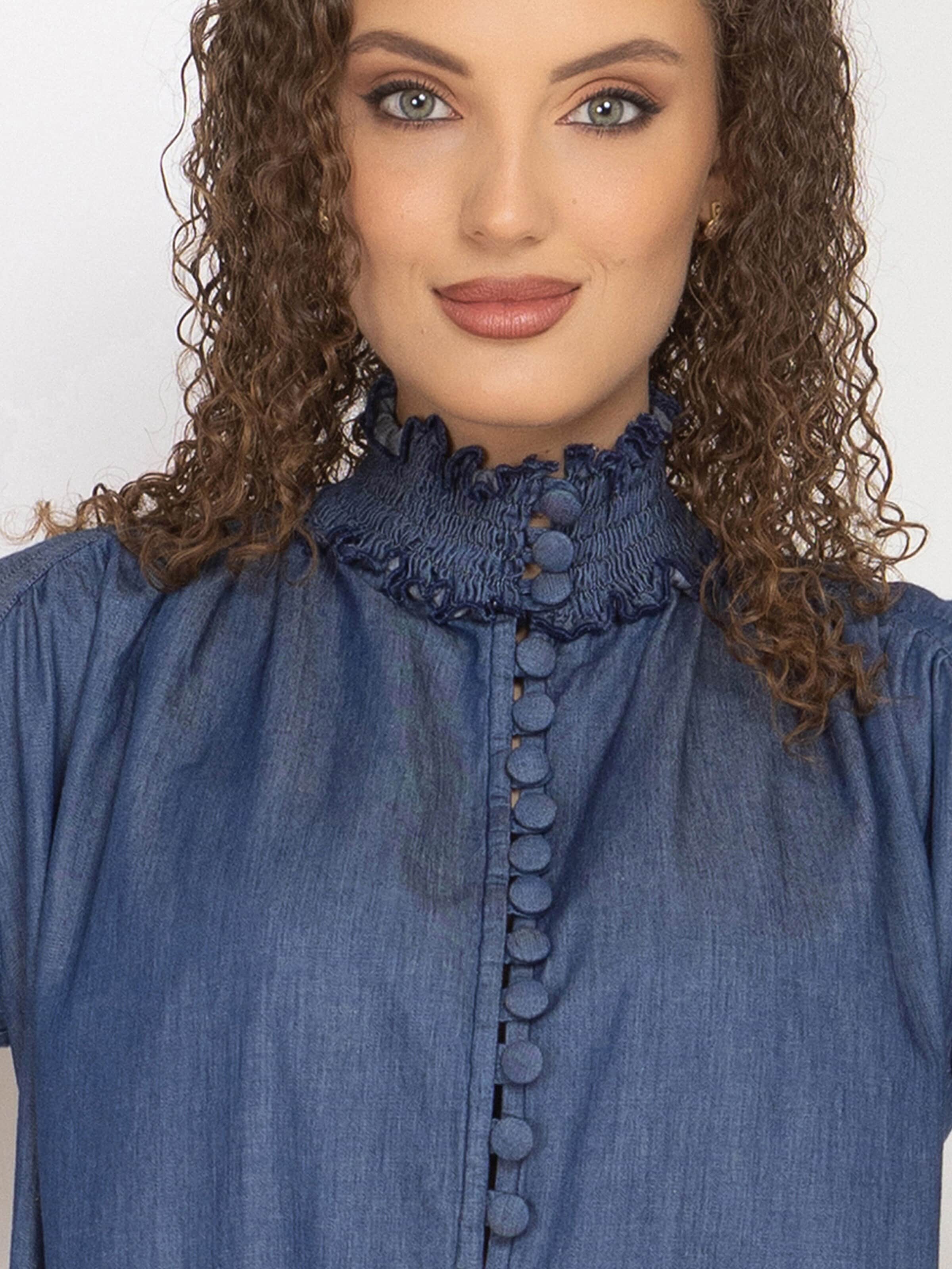 JIORO Jurk 'ESSENTIALS' in Blauw