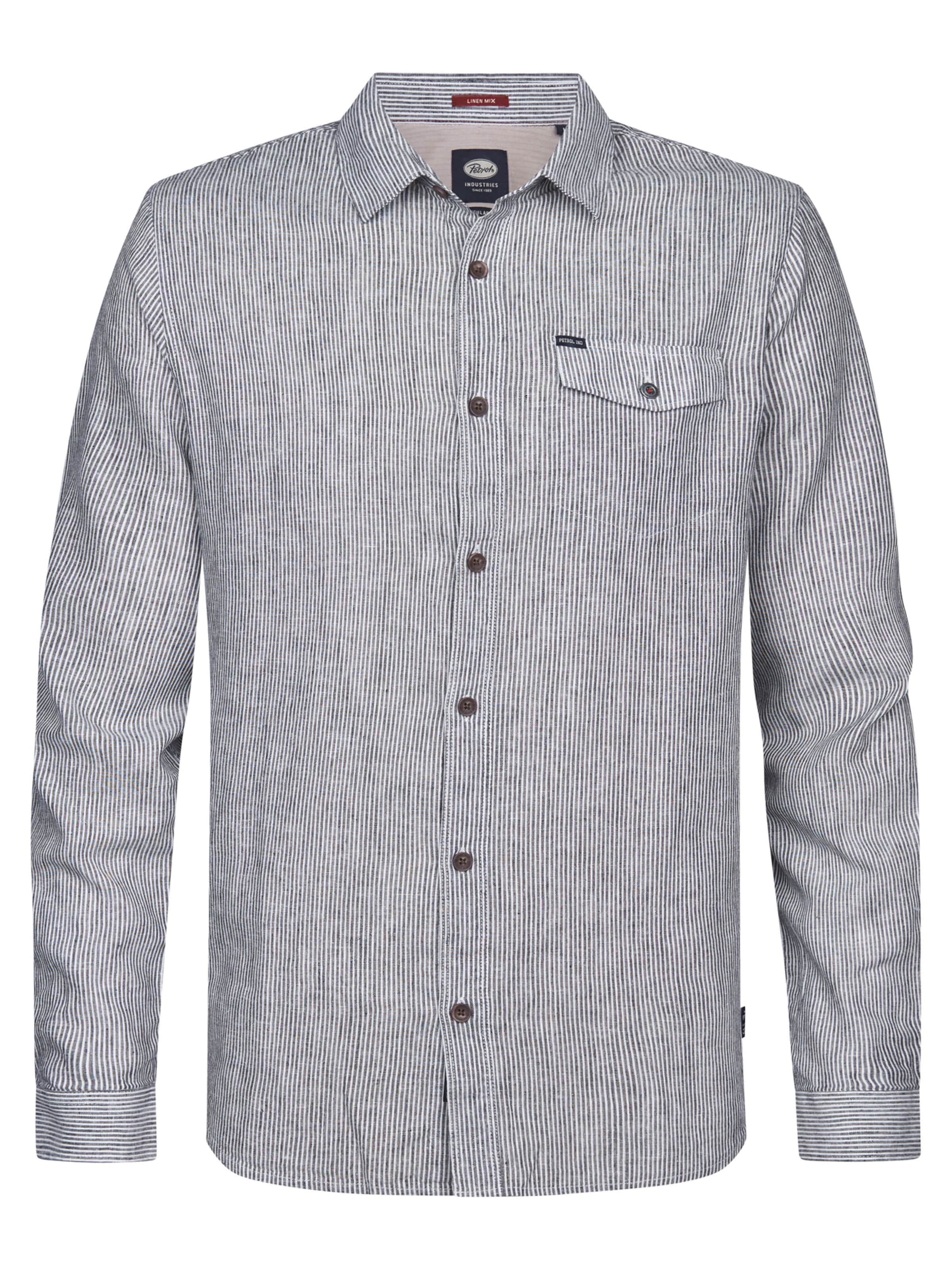 Petrol Industries Regular fit Button Up Shirt 'Eclipse' in Blue: front