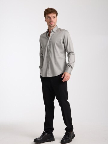 Slim fit Camicia business 'Leonardo' di 7Camicie in grigio
