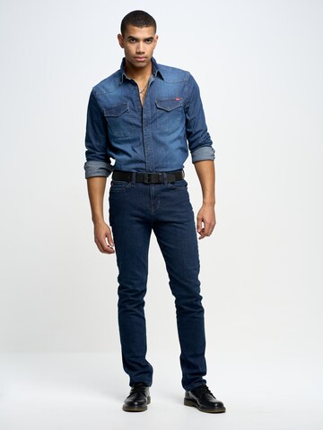 BIG STAR Regular fit Overhemd 'CHUCK' in Blauw