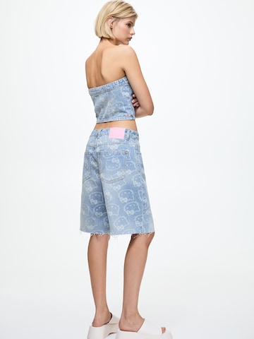 Pull&Bear Loosefit Jeans in Blauw