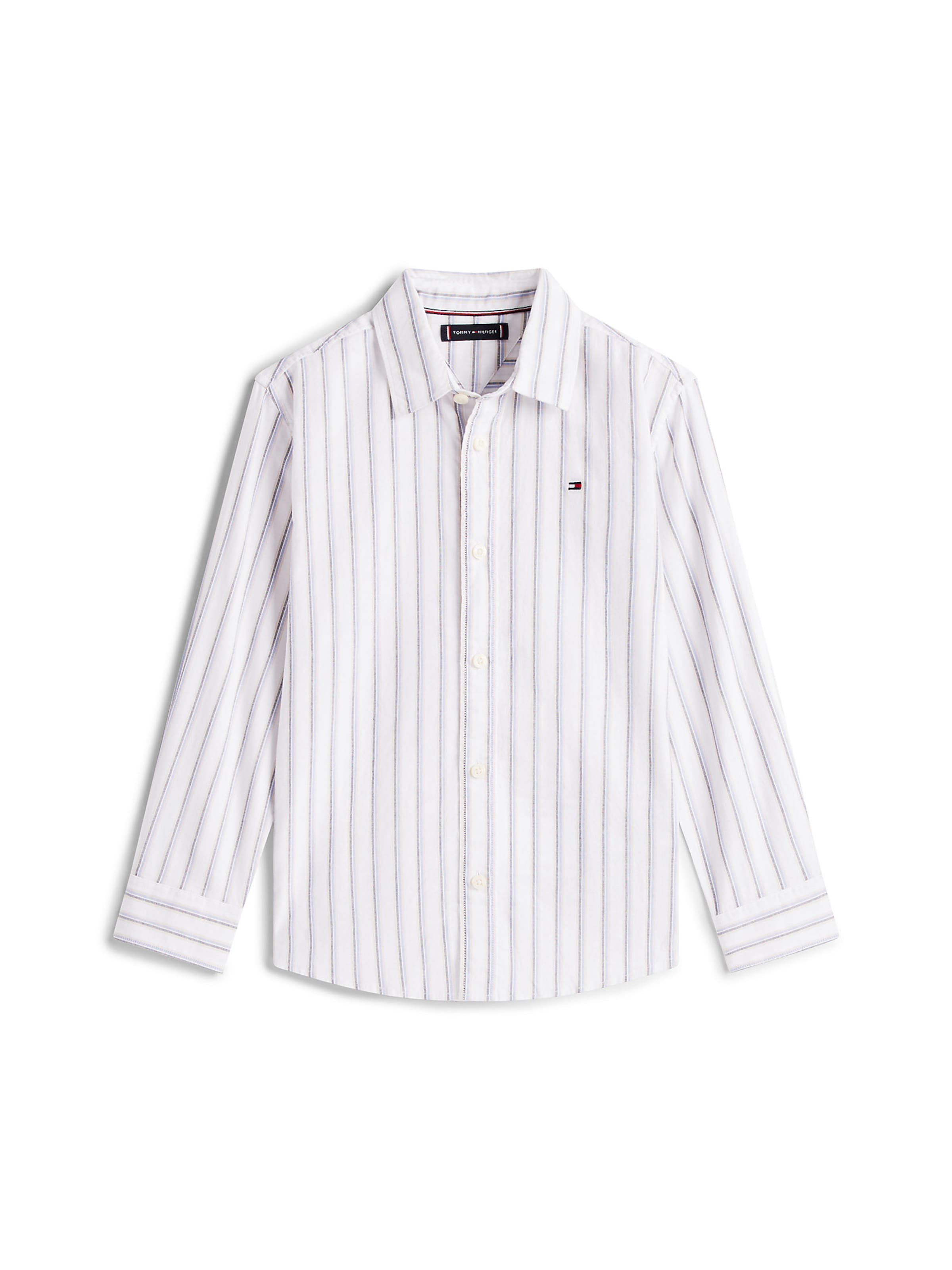 TOMMY HILFIGER Hemd in marine / hellblau / weiß, Produktansicht