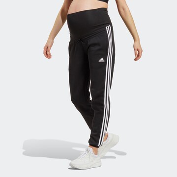 ADIDAS SPORTSWEAR Tapered Sportsbukser i sort: forside