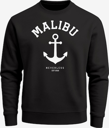 Neverless Sweatshirt 'Malibu Anker' in Schwarz: Vorderseite