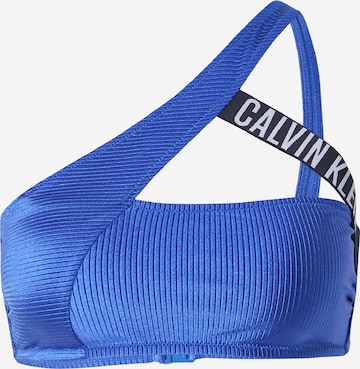 Calvin Klein Swimwear Bandeau Bikini Top 'Intense Power' in Blue: front