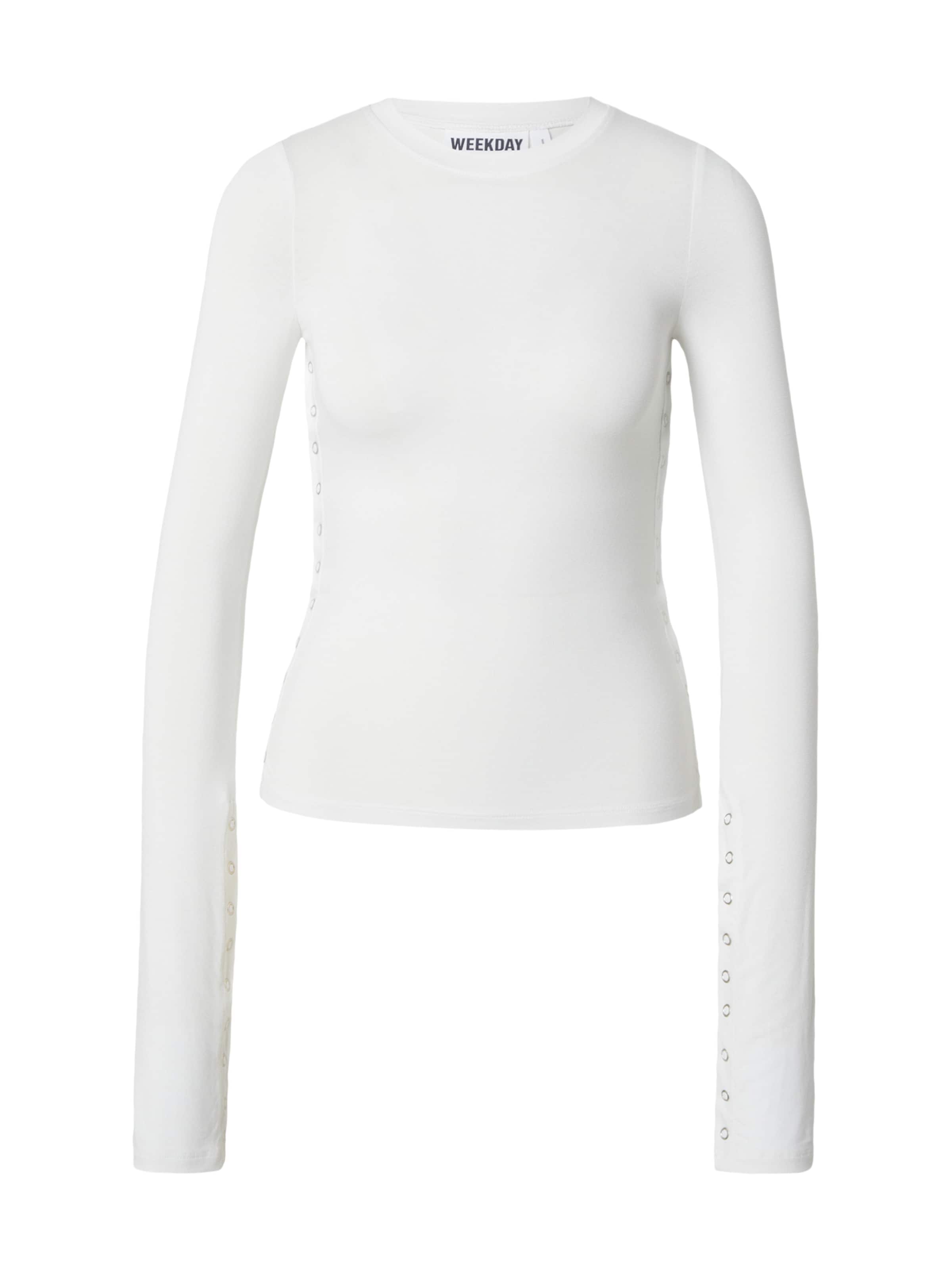 WEEKDAY Тениска 'Mina' в бяло: отпред