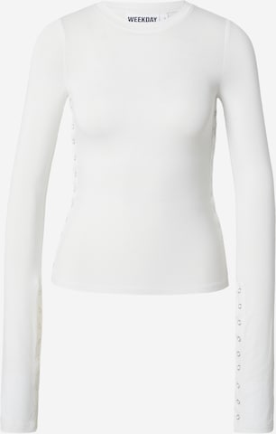 WEEKDAY Тениска 'Mina' в бяло: отпред