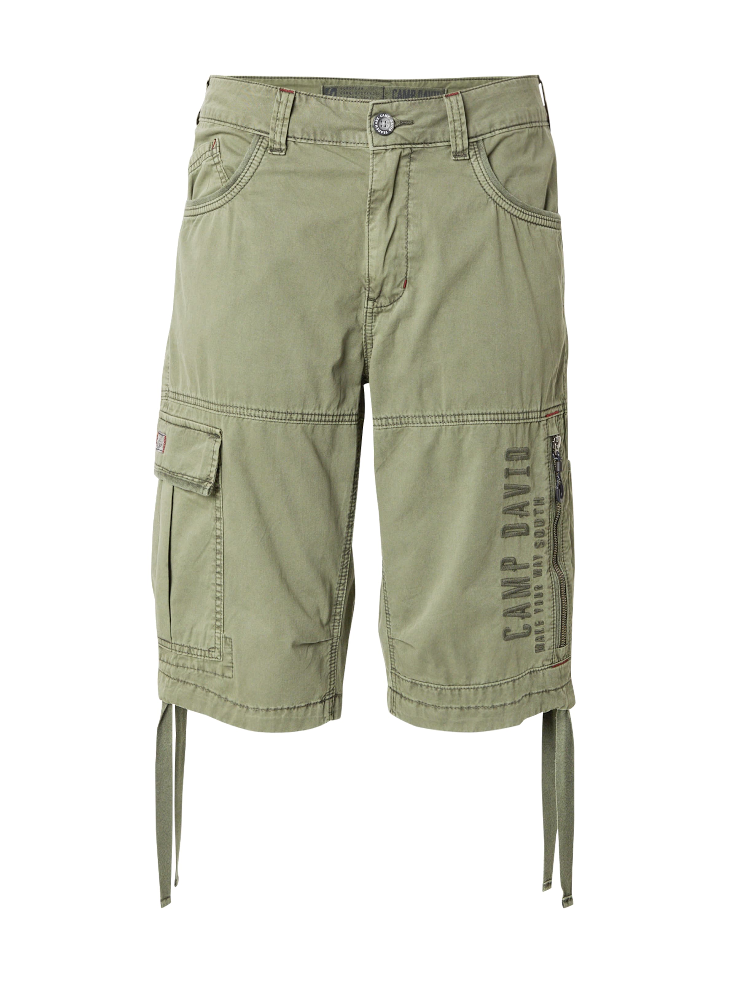 CAMP DAVID Loosefit Παντελόνι cargo σε πράσινο: μπροστά
