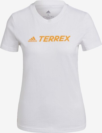 ADIDAS TERREX Skinny Fit Функционална тениска в бяло: отпред