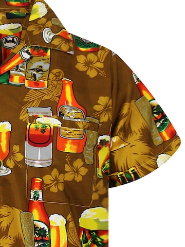 Maglietta 'Beerbottle' di King Kameha in giallo