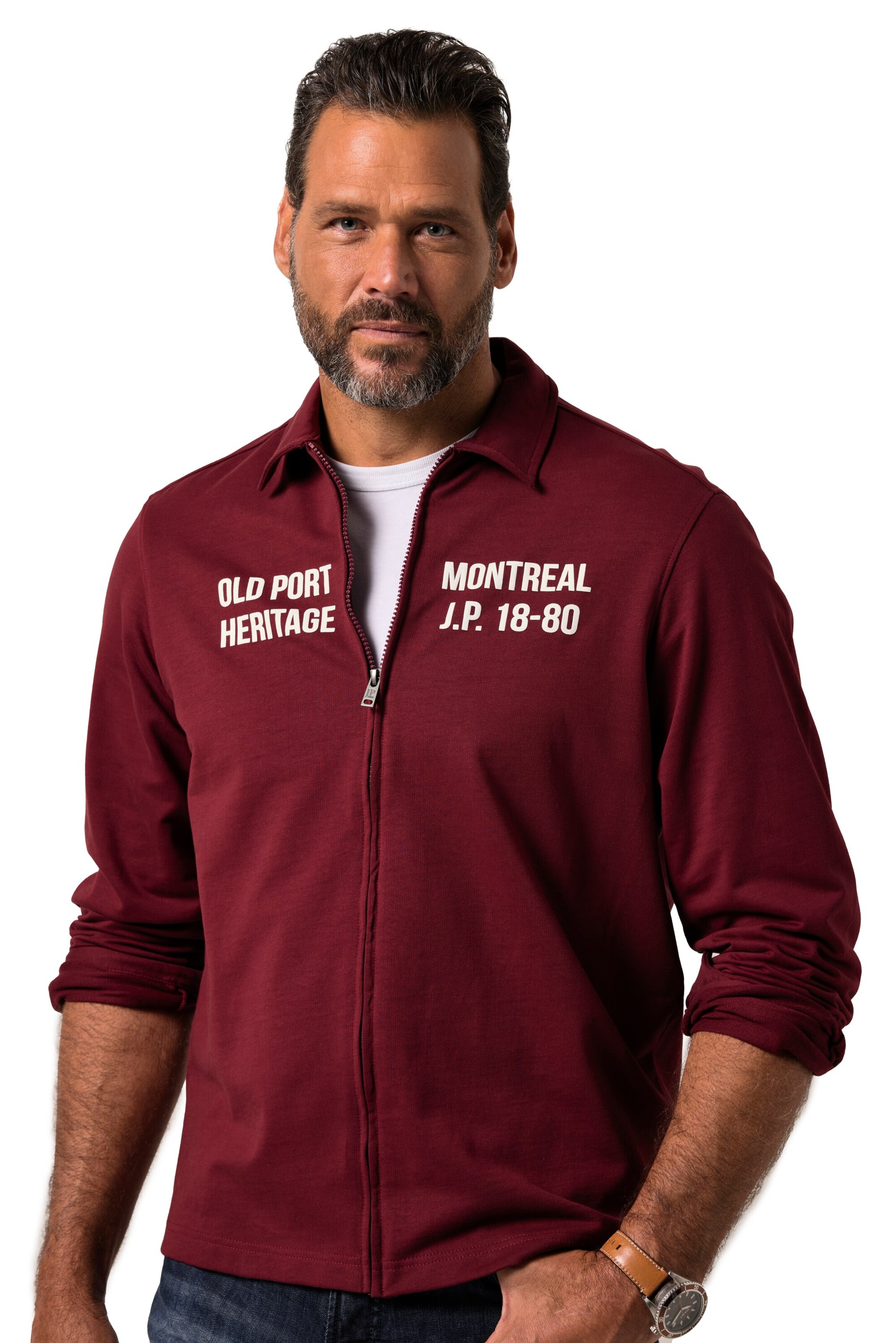 JP1880 Regular fit Overhemd in Rood: voorkant