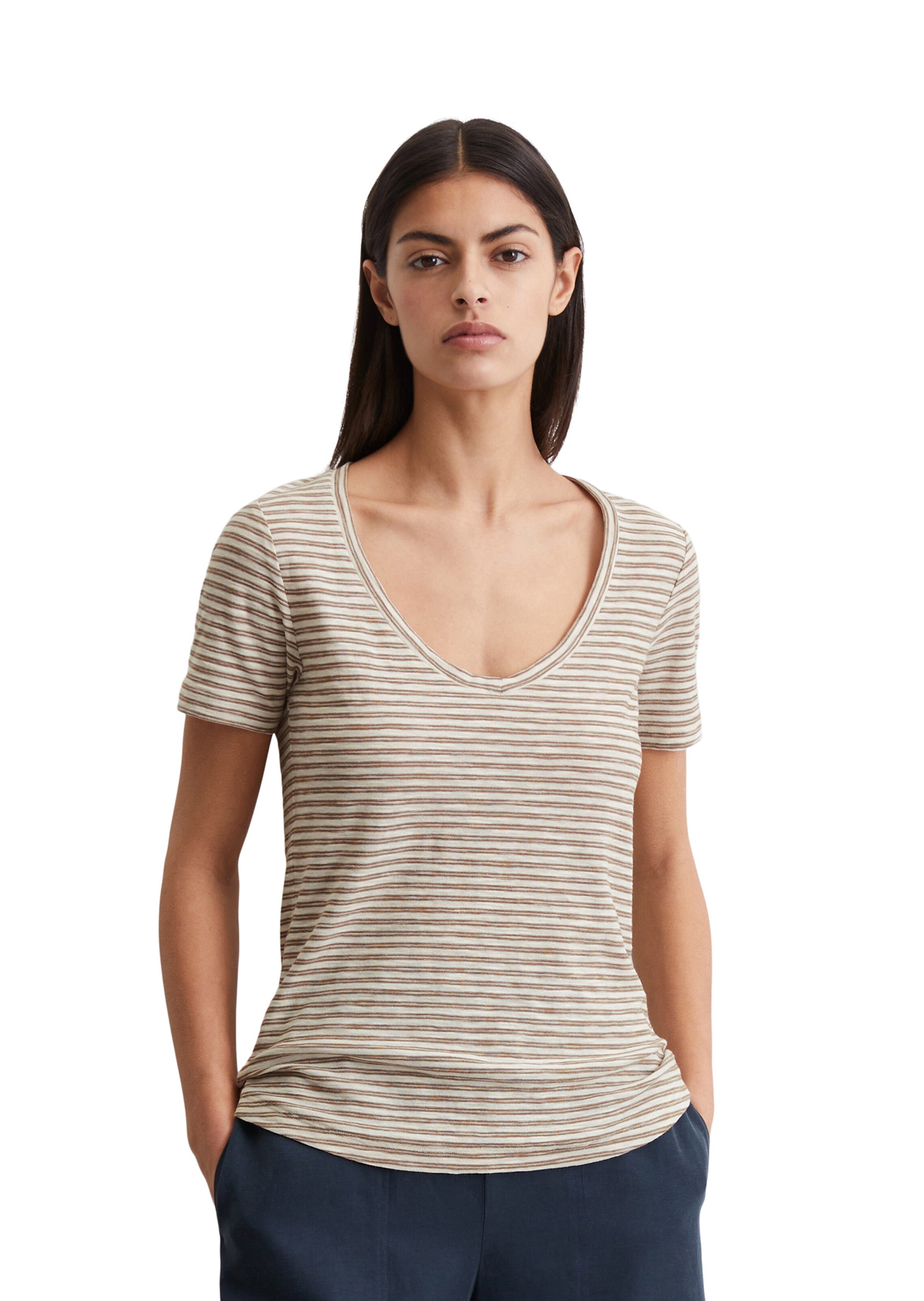 Marc O'Polo T-Shirt in Braun: Vorderseite