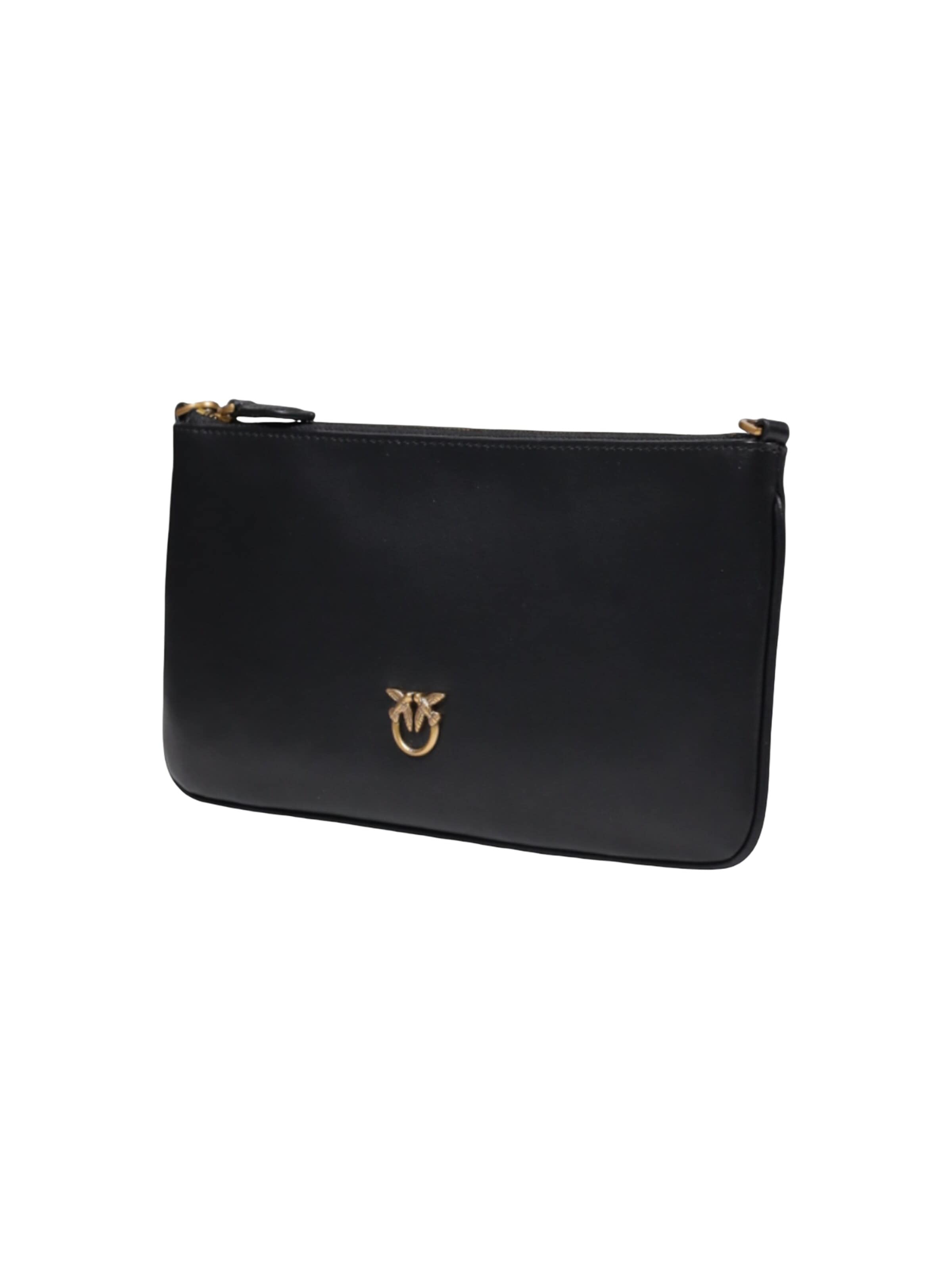 Borsa a sacco 'HORIZONTAL FLAT VITELLO SETA 102747 A0F1' di PINKO in nero