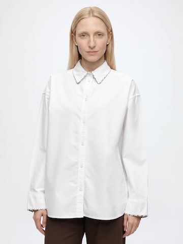 Barbour - Blusa 'Alverstone' en blanco: frente